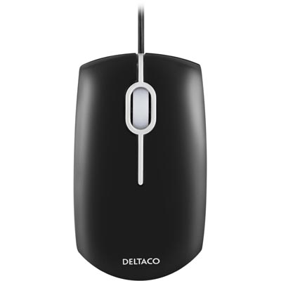 Deltaco Optical Mini Mouse MS495, 800 DPI, 1.5m, USB 2.0, Black